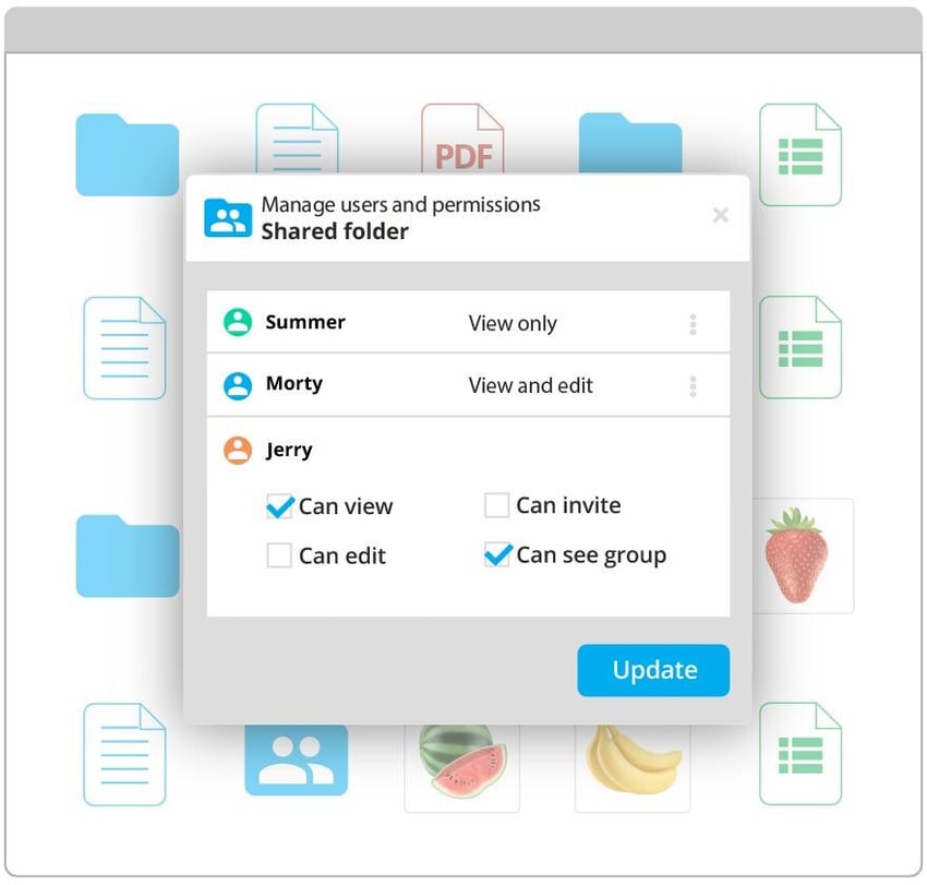 Secure document collaboration with team shared folders